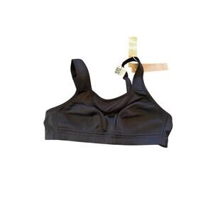 NWT WingLove 34B Black Unpadded and No Underwire Bra Wide Straps